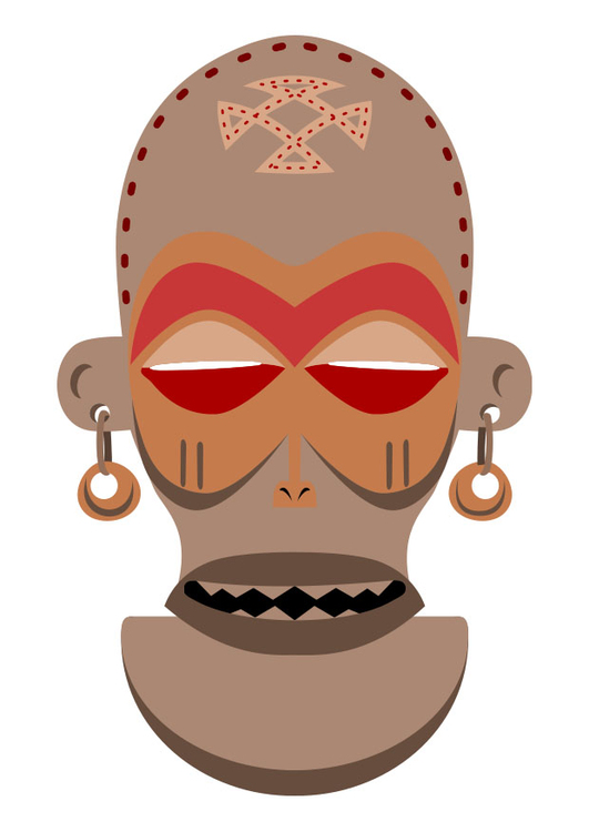Afbeelding Afrikaans masker - ZaÃ¯re-Angola
