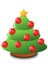 Afbeeldingen kerstboom met kerstballen