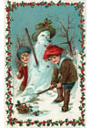Afbeeldingen kinderen maken sneeuwman