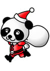 Afbeeldingen panda in kerstpak