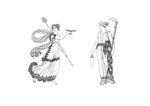bacchante en priesteres van Ceres