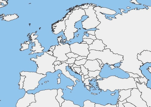 blanco kaart Europa