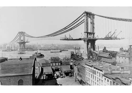 bouw Manhatten brug 1909