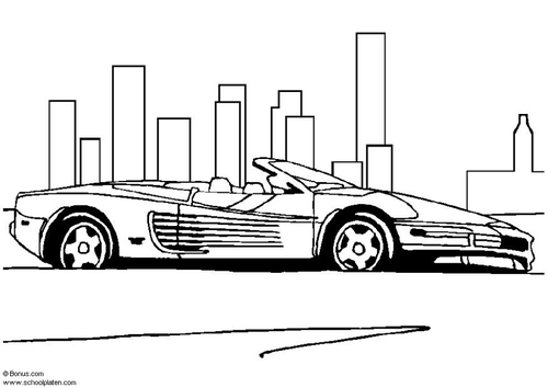 Kleurplaat Ferrari Testarossa