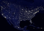 Foto's aarde s nachts - verstedelijkte gebieden Noord Amerika