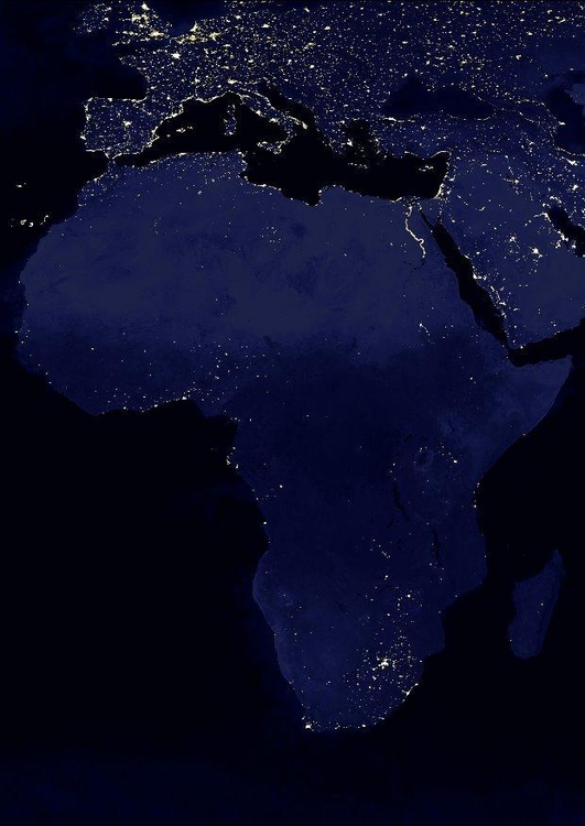 Foto aarde s nachts - verstedelijkte gebieden Afrika