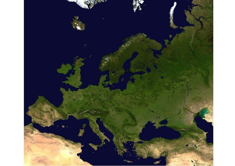 Foto sattelietbeeld Europa