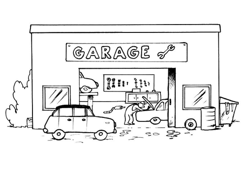 Kleurplaat garage