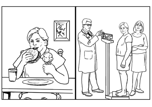 Kleurplaat gezondheid - voeding