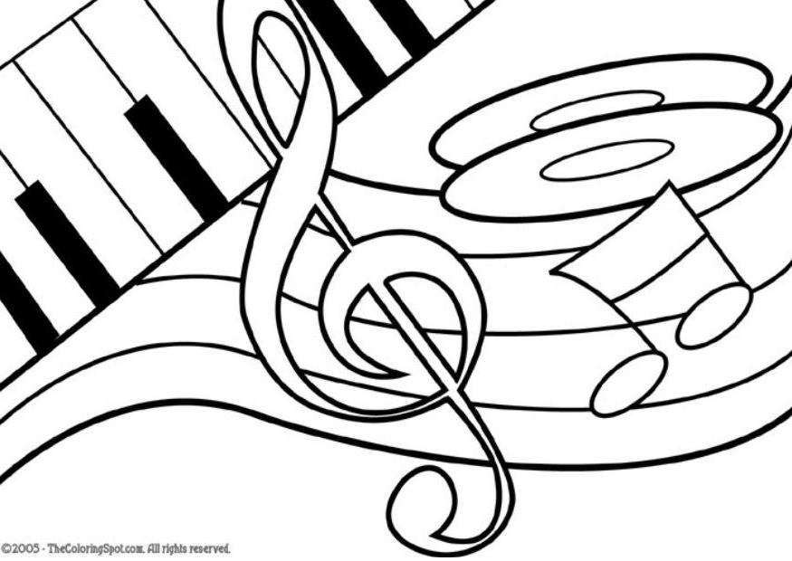 muziek thema Kleurplaat muziek thema