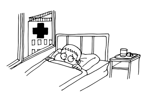 in het ziekenhuis