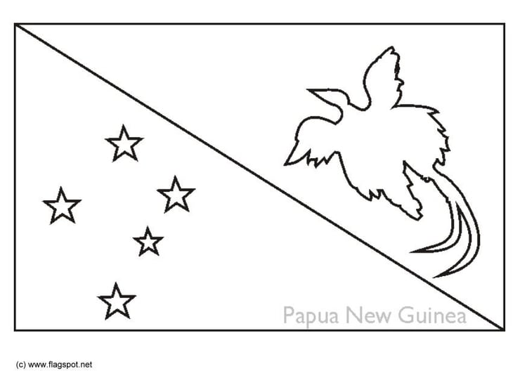 Kleurplaat Papua New Guinea