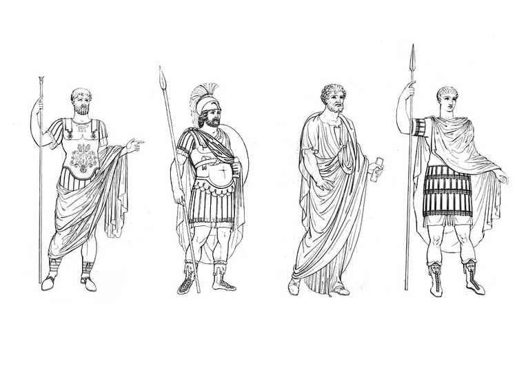 Kleurplaat Romeinse mannen