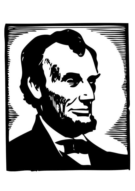 Kleurplaat Abraham Lincoln