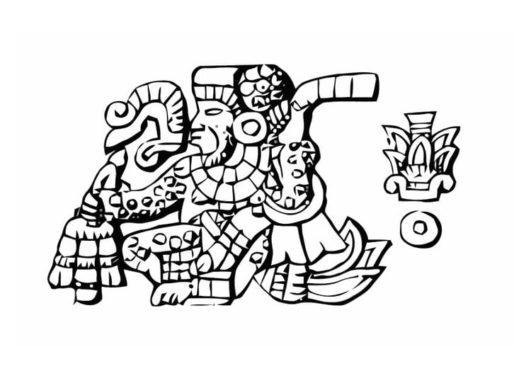 Kleurplaat azteken - begrafenis