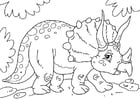 Kleurplaten dinosaurus - triceratops