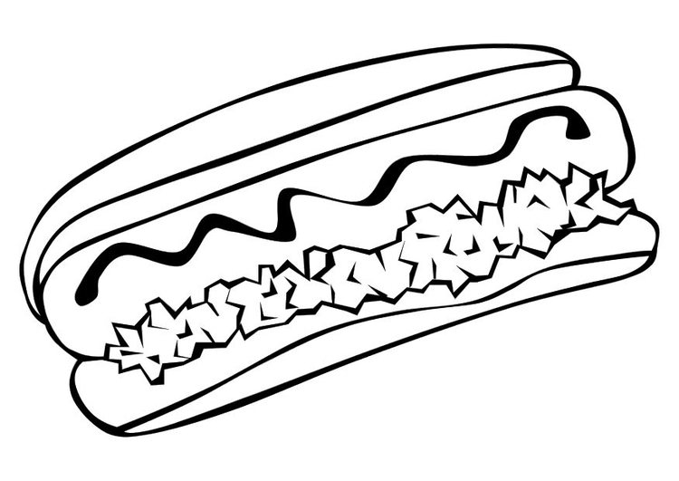 Kleurplaat hot_dog