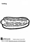 Kleurplaten hotdog