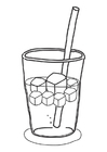 Kleurplaten ijsblokjes in drankje
