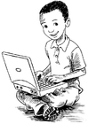 jongen op laptop