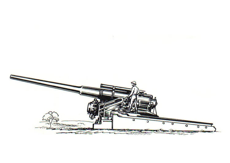 kleurplaat kanon  afb 18821