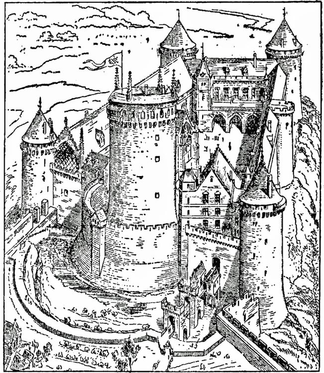 Kleurplaat kasteel van Coucy
