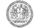 Kleurplaten Maya afbeelding in cirkel
