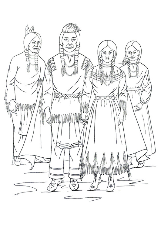 Kleurplaat Nimiipu indianen