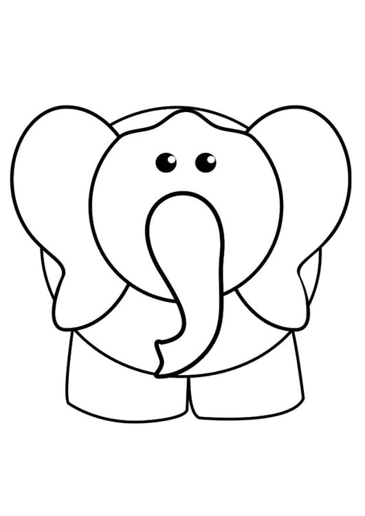 Kleurplaat olifant 