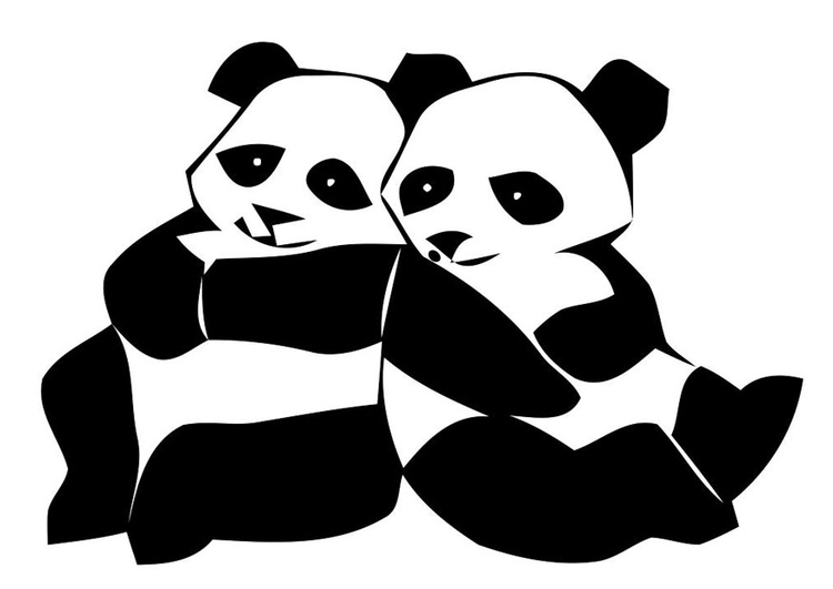 Kleurplaat pandaberen