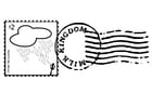Kleurplaten postzegel en stempel