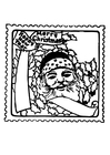 Kleurplaten postzegel kerst