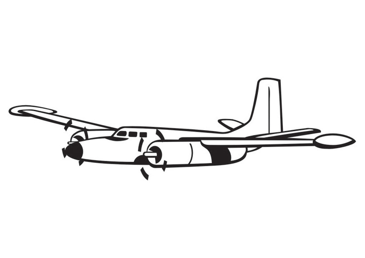 Kleurplaat propeller vliegtuig