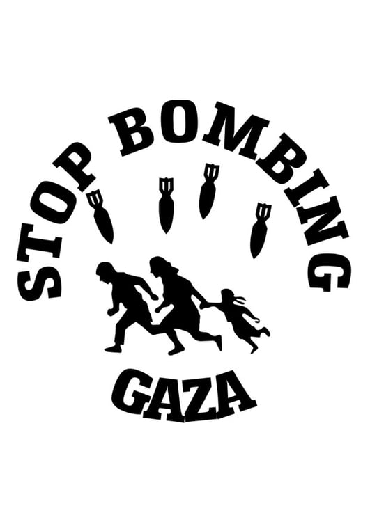 Kleurplaat stop bombardementen Gaza
