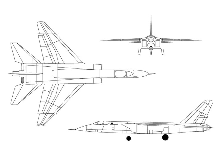 Kleurplaat straaljager A-5A Vigilante