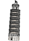 Kleurplaten toren van Pisa