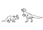 Kleurplaten triceratops en t-rex