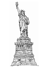 Kleurplaten vrijheidsstandbeeld New York