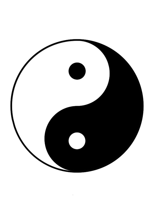 Kleurplaat ying yang