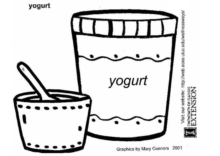 Kleurplaat yoghurt