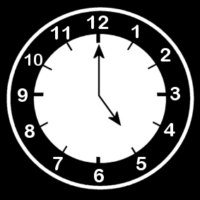 Kleurplaat klok 5u