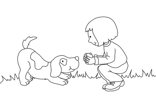 meisje met hond