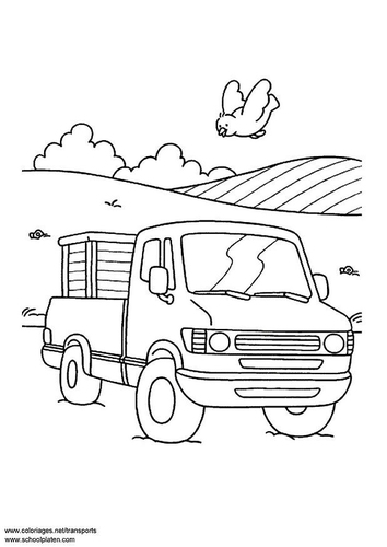 Kleurplaat pick-up truck