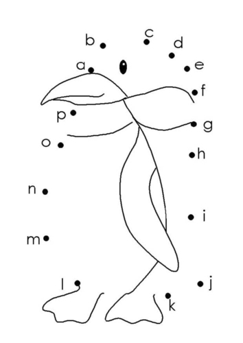 Kleurplaat pinguin - letters