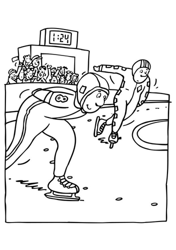 Kleurplaat schaatsen