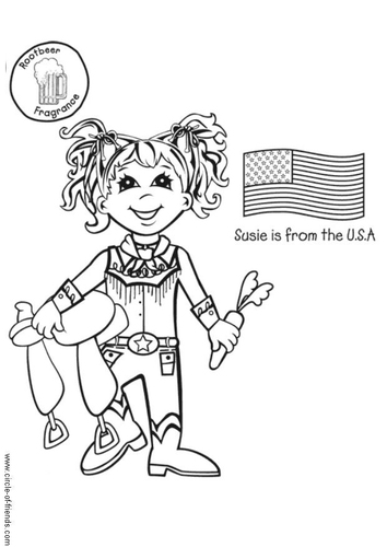 Susie uit Amerika met vlag