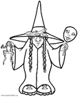 Kleurplaat halloween heks