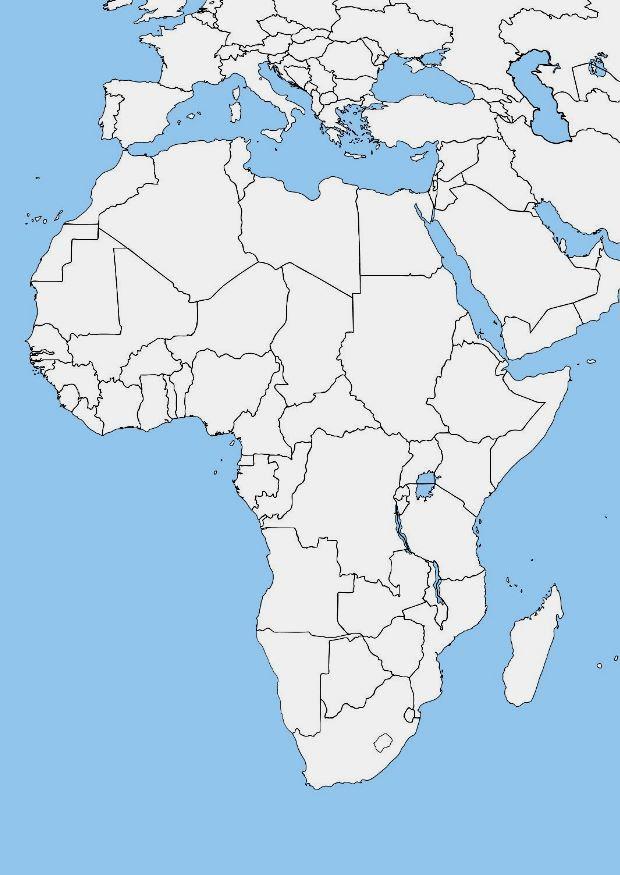 Afbeelding blanco kaart Afrika