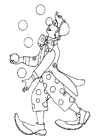 Kleurplaat clown