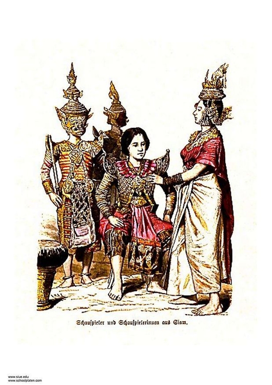 Afbeelding Dansers Thailand 19e eeuw